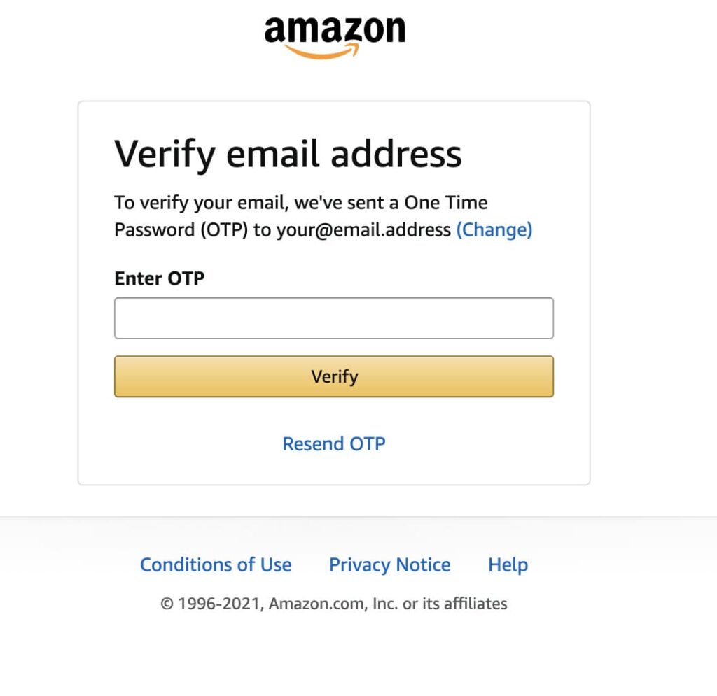 Amazonでのメールアドレスの確認