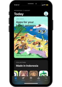 スマートフォン上のインドネシアのアプリストア