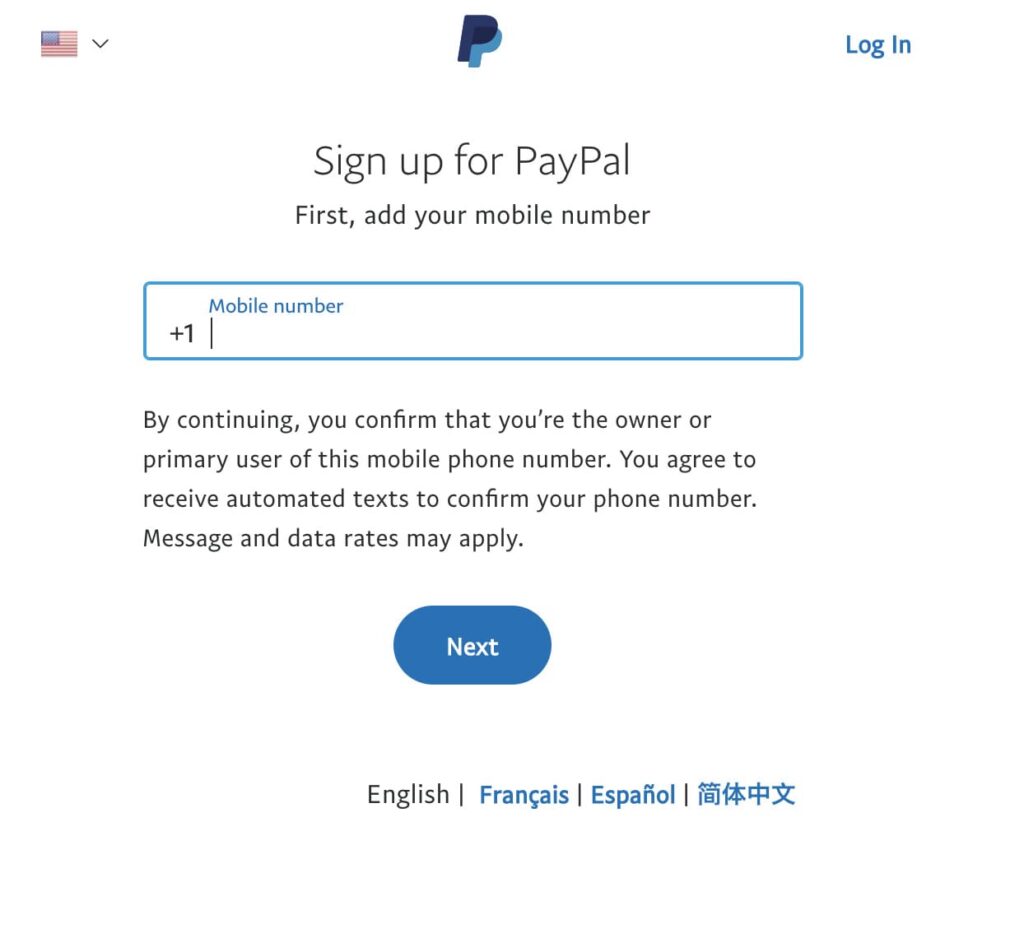 PayPalに電話番号を追加します
