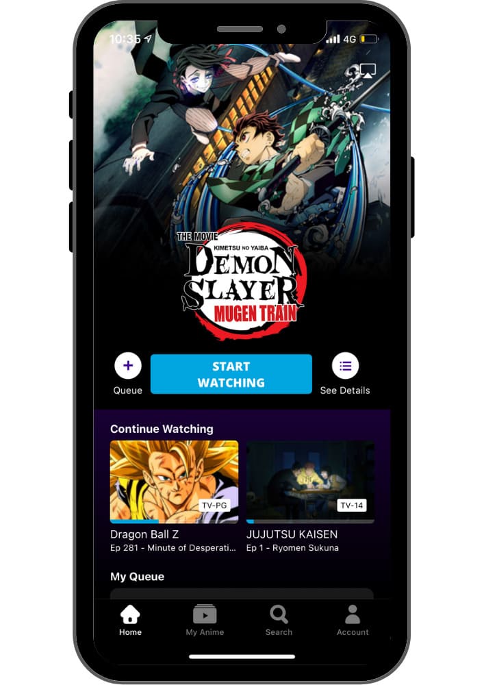 Funimation MobileのDemon Slayer