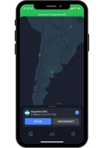Argentinian Serverに接続されたnordvpn