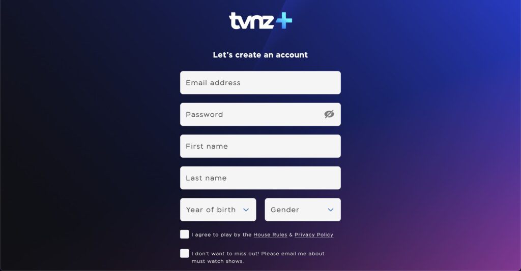 TVNZに会員登録